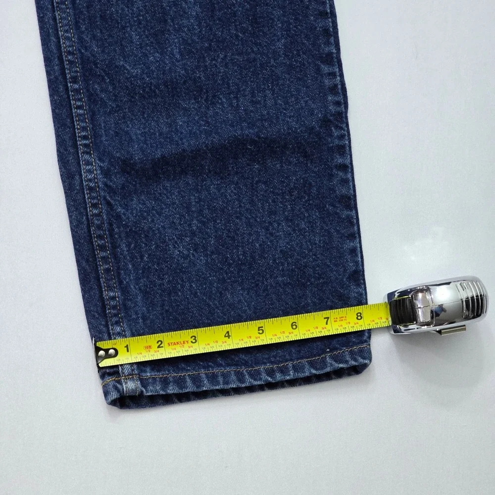Levis 505 Mens Orange‎ Tab Regular Fit Straight Leg Dark Wash Jeans W38 L30
